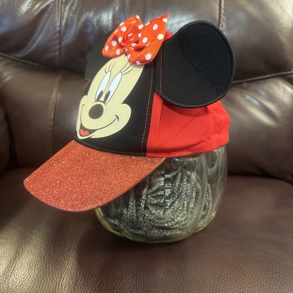 NWT Disney Minnie Mouse Adjustable Girl Hat Ears And Bow Cap - Picture 4 of 8